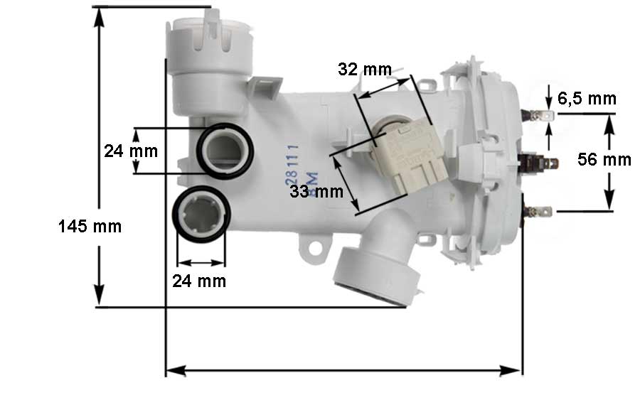 Μπόιλερ με αντίσταση πλυντηρίου πιάτων SIEMENS / PITSOS / BOSCH original