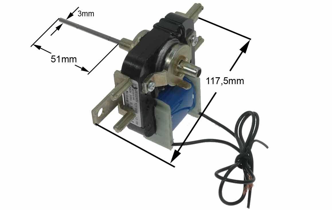 Μοτέρ ανεμιστήρα 220volt, 2800rpm + σετ προσαρμογής, ψυγείου αμερικάνικου τύπου 