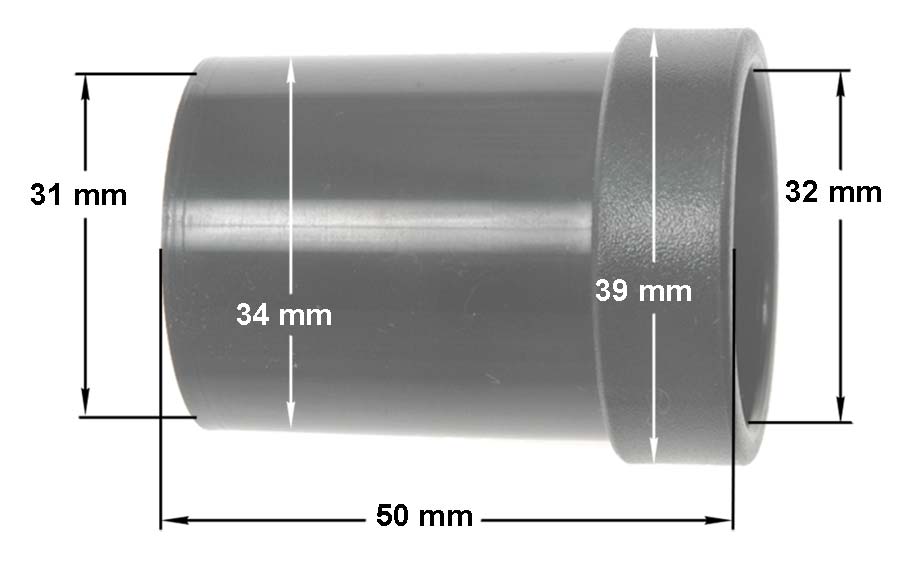 Προσαρμογέας συστολικός Φ35mm σε Φ32mm σωλήνα σκούπας MIELE / ΓΕΝΙΚΗΣ ΧΡΗΣΗΣ original