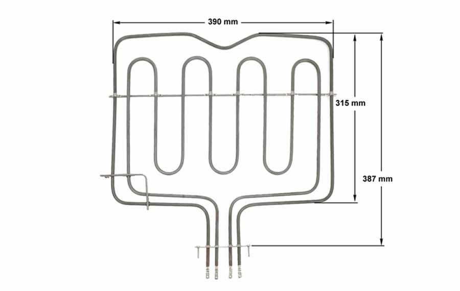 Αντίσταση με γκριλ 3100watt, 220 Volt άνω φούρνου κουζίνας GORENJE / KORTING / ESKIMO