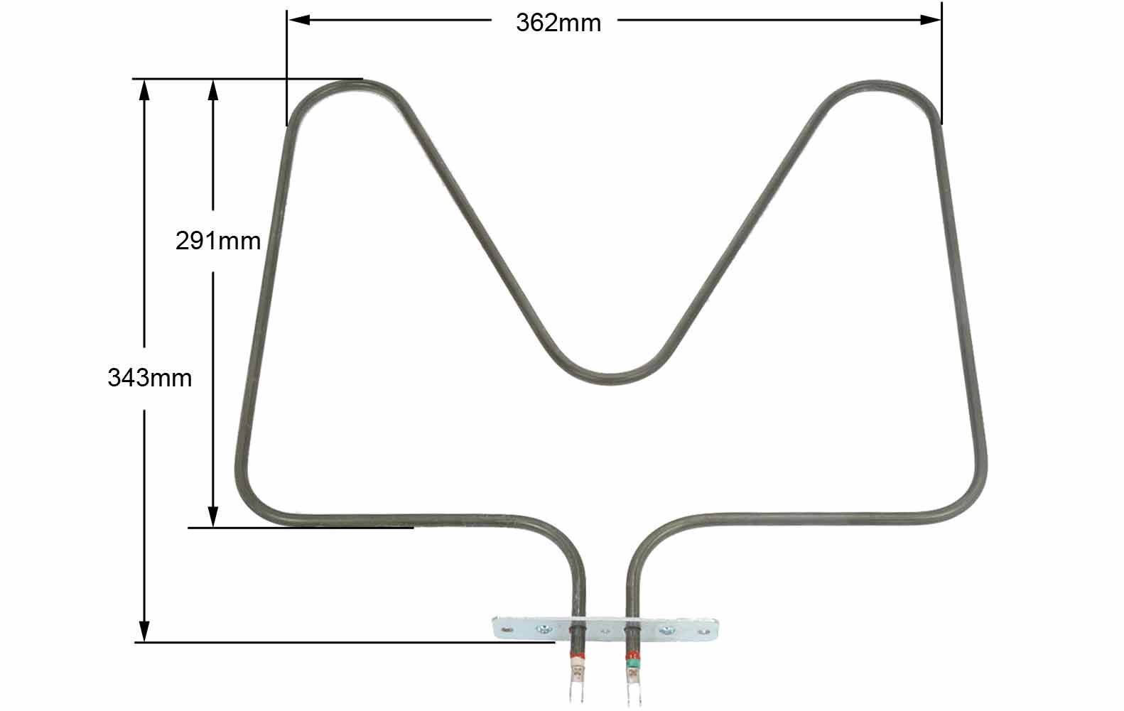 Aντίσταση 1100watt 220volt κάτω φούρνου κουζίνας WHIRLPOOL