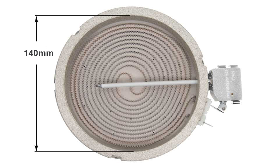 Εστία κεραμική, 1200watt, 220volt, Φ165mm με 4 άκρα 