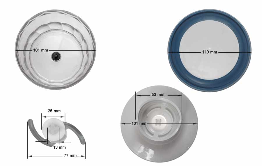Μπώλ κομπλέ 350ml - 2 καμπυλώσεις μίξερ χειρός BRAUN 4191 original