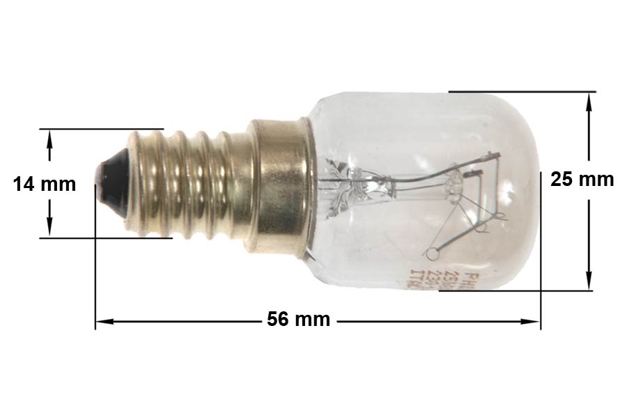 Λαμπτήρας 220volt, 25watt, E14, 300<sup>o</sup>C φωτισμού κουζίνας / ψυγείου