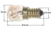 Λαμπτήρας 220volt, 15watt, E14, 300<sup>o</sup>C φωτισμού φούρνου, ψυγείου ...