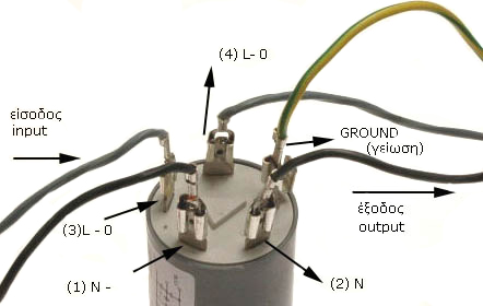 Πυκνωτής αντιπαρασιτικός 0,47μF+680kΩ, 2Χ0,01μF + 2X1mH συσκευών 