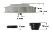 Φτερωτή με τσιμούχα Φ77mm, M8-5mm σετ αντλίας πλύσεως πλυντηρίου πιάτων MIELE