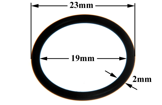 Φλάντζα oring 23 x 19 x 2mm, στο δαχτυλίδι του άξονα πλυντηρίου ρούχων PITSOS / SIEMENS / BOSCH