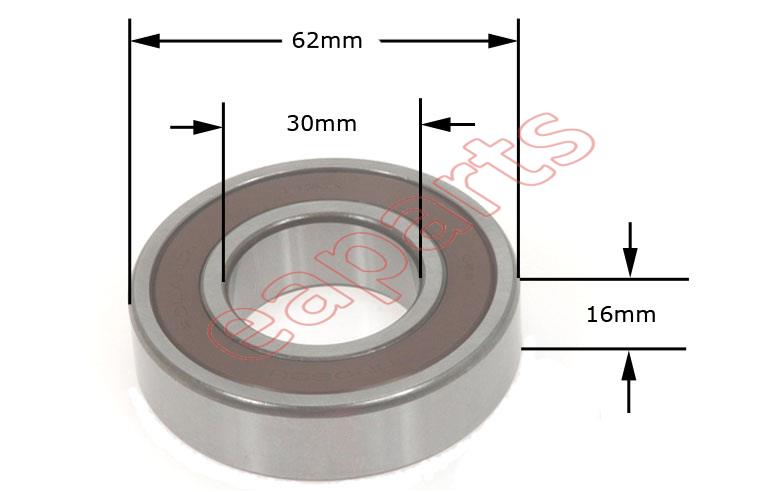 Cuscinetto a sfera 6206 2RS Fag diametro interno 30 mm esterno 62mm spessore 16 mm radiale - Macaluso Macchine Agricole