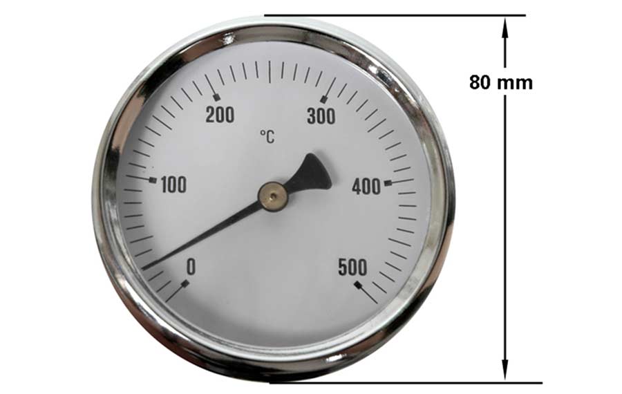 Θερμόμετρο 0-500<sup>o</sup>C - 30cm πούρο για φούρνο με ξύλα