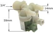 Βαλβίδα 220V, διπλή, Φ14 εισαγωγής νερού πλυντηρίου ρούχων AEG / ZANUSSI...