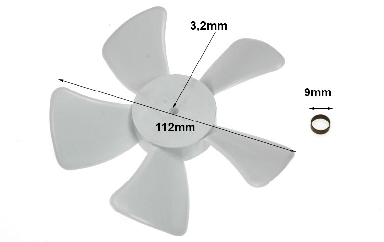 Φτερωτή 112mm SUPCO στο μοτέρ ανεμιστήρα, ψυγείου GENERAL ELECTRIC  ... original