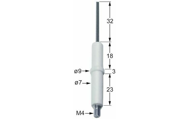 Ακίδα σπινθηρισμού ανάφλεξης Φ7x44mm επαγγελματικού φούρνου / φριτέζας